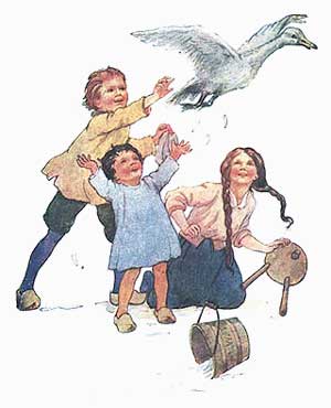Ilustratie cu ratoiul si copiii taranului