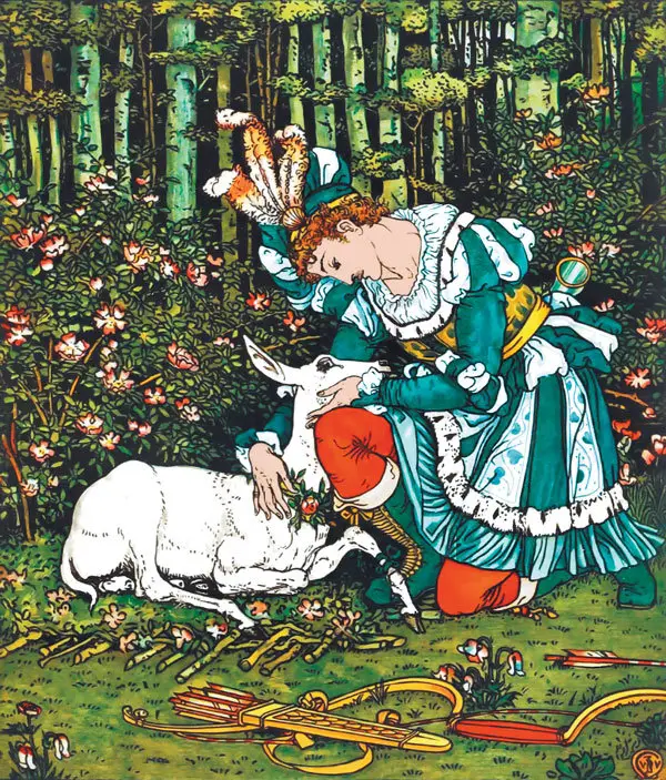 Ilustrație din povestea „Căprioara albă”