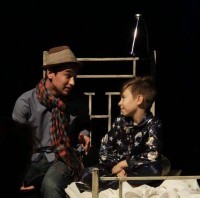 Patrick Imbrescu și Vladimir Socolovici, „greii” acestui spectacol, adică actorul și copilul din „Viața ca o poveste”.